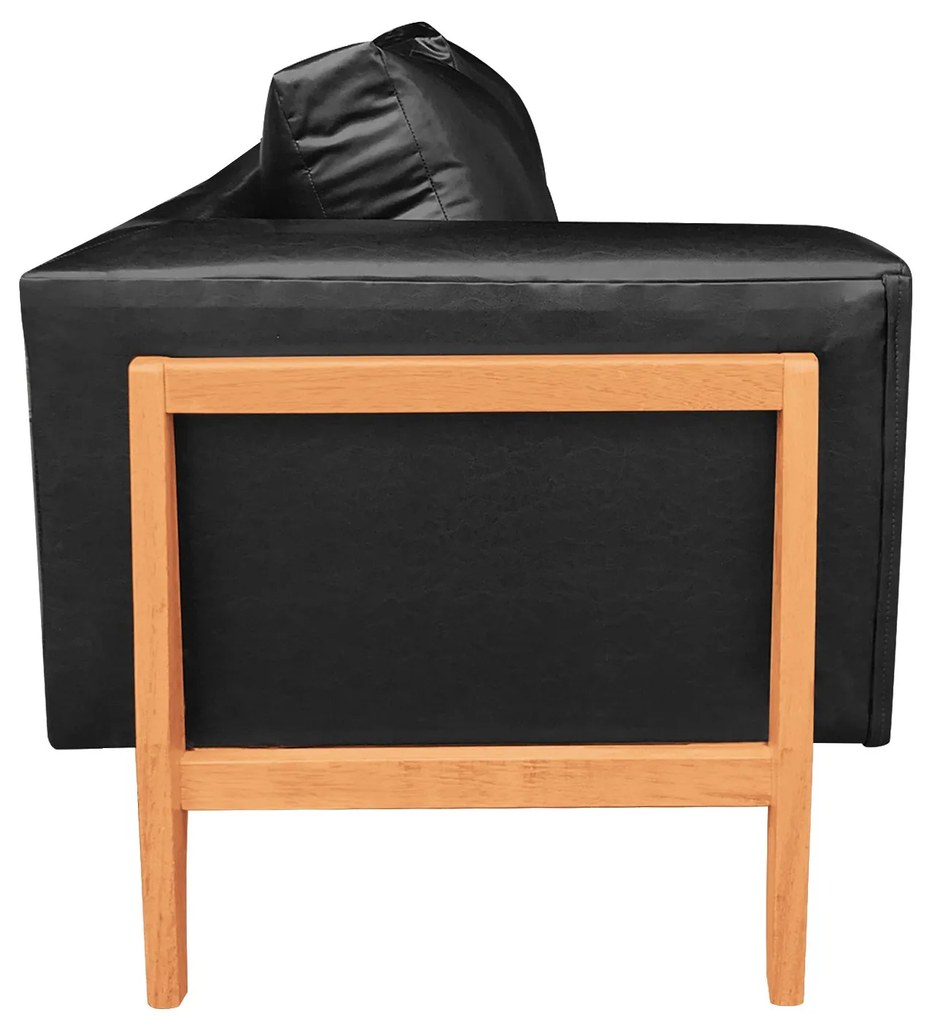 SOFA 2 LUGARES JUDY CORANO BASE MADEIRA DROSSI - Preto
