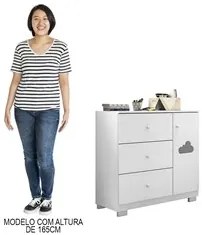 Jogo de Quarto Infantil Guarda Roupa e Cômoda Ane Branco - Phoenix