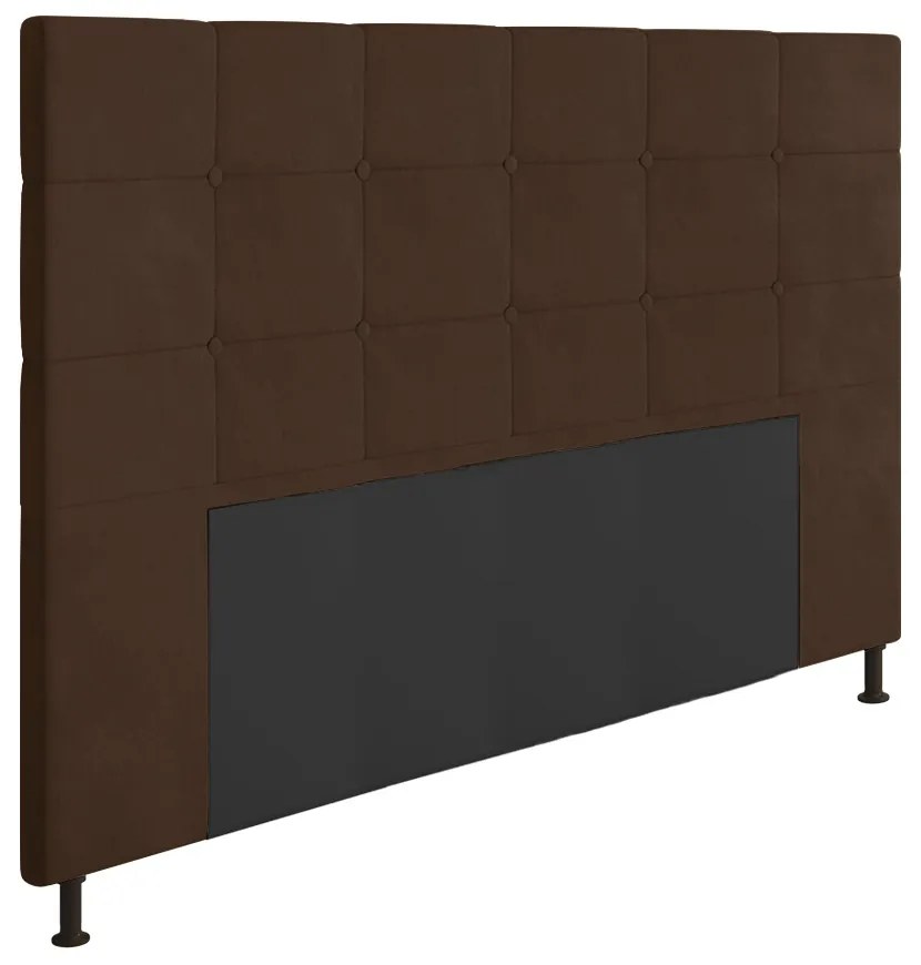 Cabeceira Casal Queen Cama Box 160cm para Quarto Stambul Suede M11 - D'Rossi - Marrom