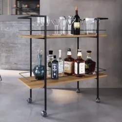 Carrinho Bar Industrial 2 Prateleiras 90cm Artho Mel Z54    - Mpozenat