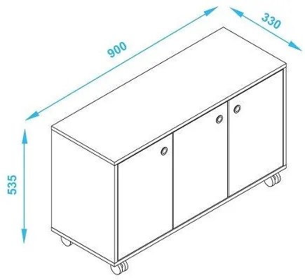 Armário Aparador Buffet 3 Portas Bp Fosco Bho25 - Branco