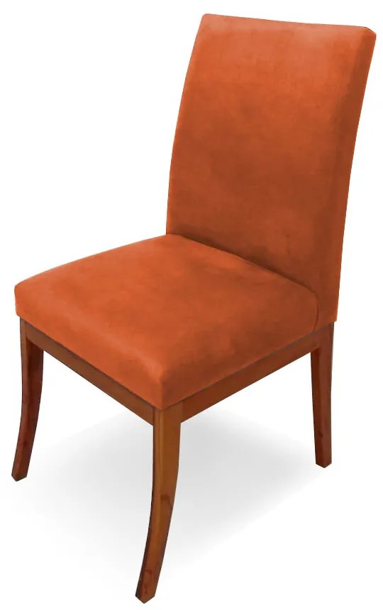 Conjunto 6 Cadeiras Raquel para Sala de Jantar Base de Eucalipto Suede Telha