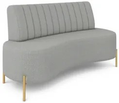 Sofá 2 Lugares 135cm Pés Aço Dourado Tamar Boucle Cinza Z08 - Mpozenat