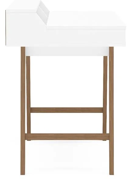 Mesa De Escritório Hannover 1,10m 4 Nichos - Branco