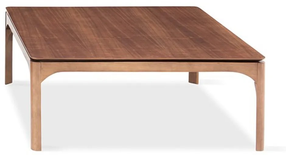 Mesa de Centro Eury Tampo Quadrado Laminado Base Madeira Tingida