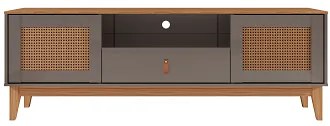 Rack Esmeralda 1.60 Cinza Perola/Noce - Casa D Móveis