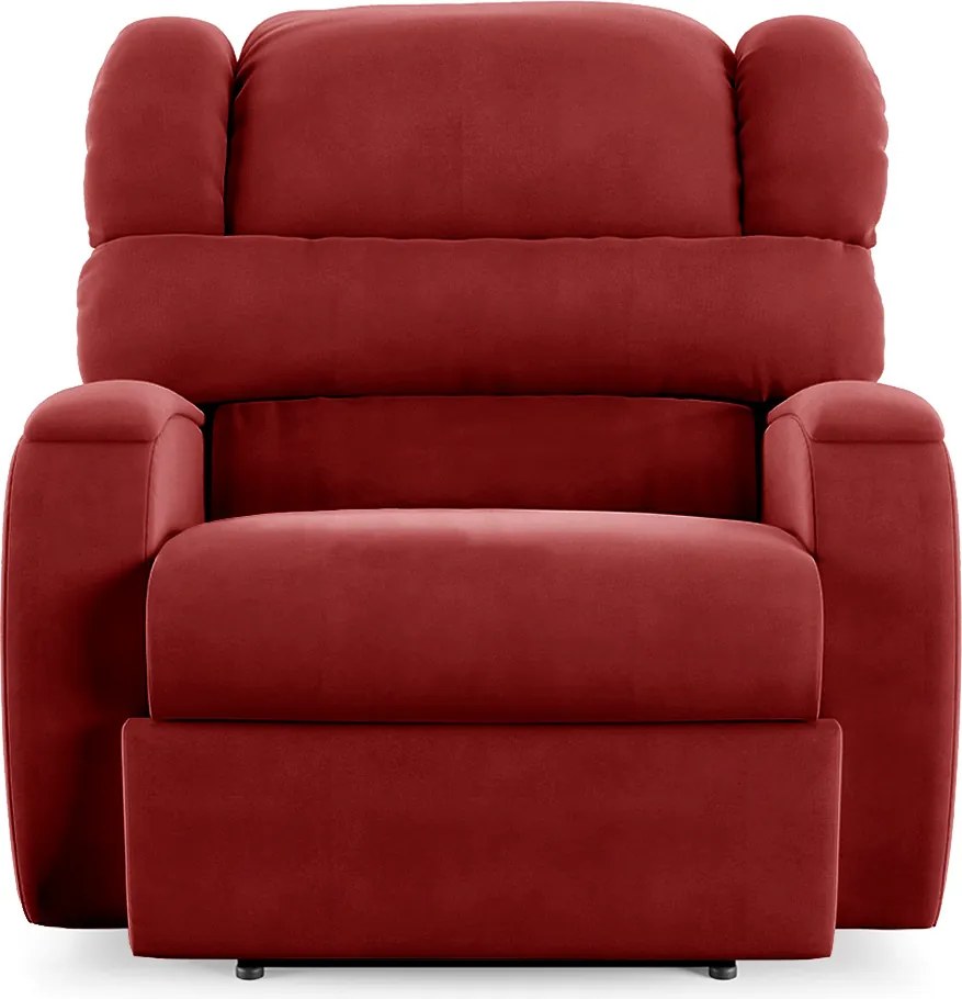 Poltrona do Papai Sala de Cinema Reclinável Kylie Power Elétrica Massagem USB Veludo Vermelho G23