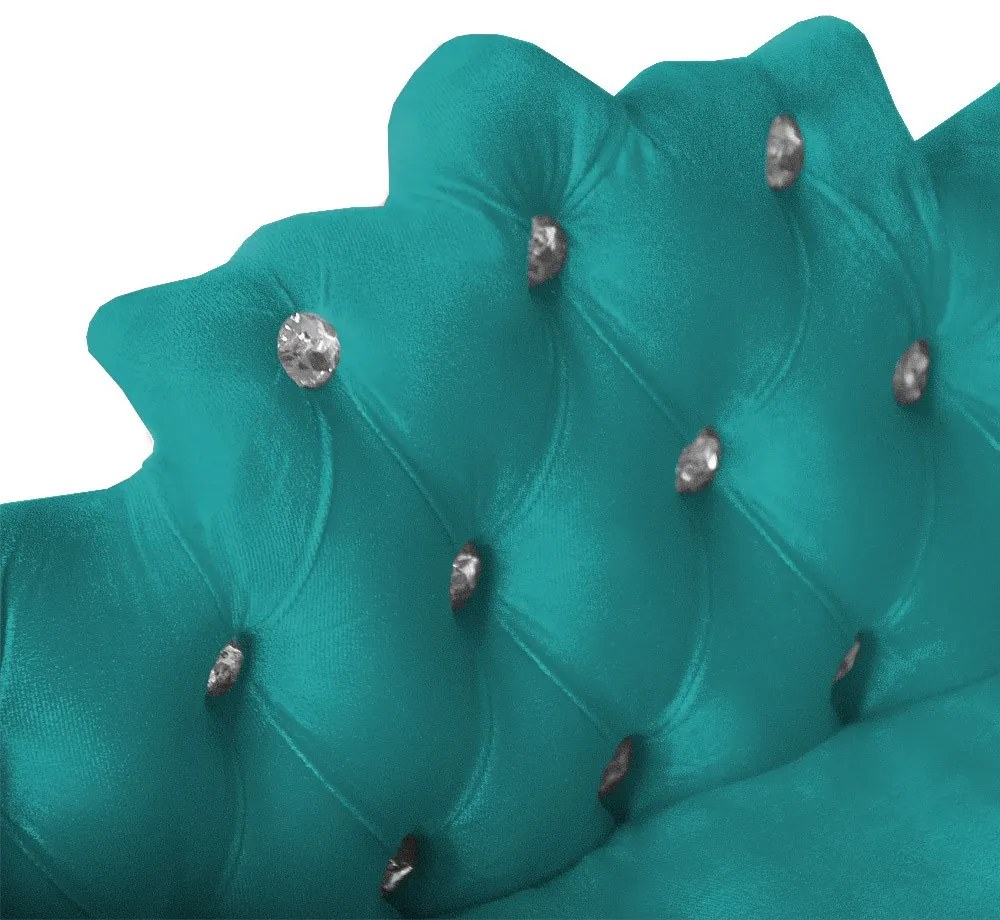Mini Divã Sofá Realeza Cama Pet para Cães ou Gatos Elegante Suede Azul Tiffany