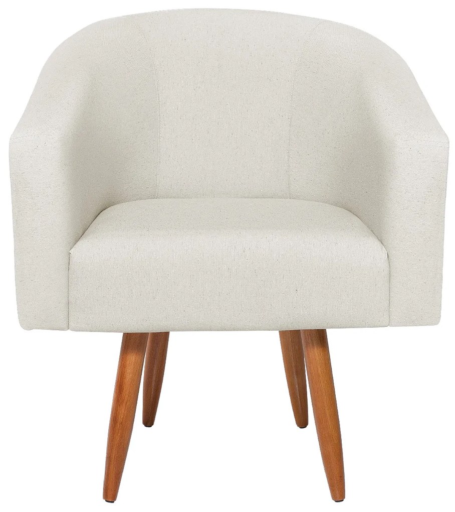 kit 02 Poltronas Luiza Corano Nozes e Linho Bege - ADJ Decor