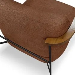 Poltrona para Sala Pés Metálicos Ellen S06 Boucle Terracota - Mpozenat