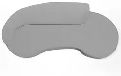 Sofá Living  4 Lugares 300cm Braço Esquerdo Mozart D06 Bouclê Cinza -