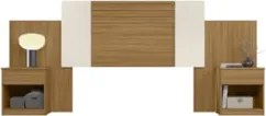 Cabeceira Casal Extensível e Mesas Cany Flex Z17 Off/Cinza/Freijó - Mp