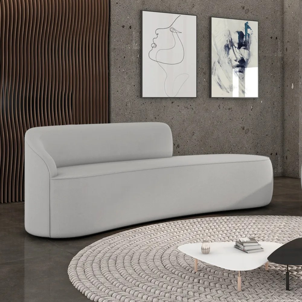 Sofá 4 Lugares Orgânico 220 cm Morgan Suede D03 - D'Rossi - Cinza