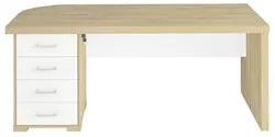 Mesa para Escritório com Gavetas Lado Esquerdo Corp A06 Carvalho/Branc