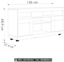 Rack Bancada Para TV 47 Pol 136cm Pavia Freijó/Off White C05 - Mpozena