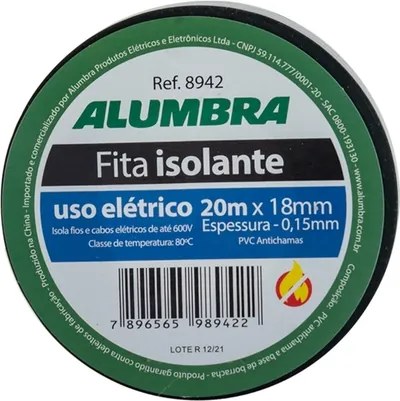 Fita Isolante Pvc Preto 20 Metros Antichama