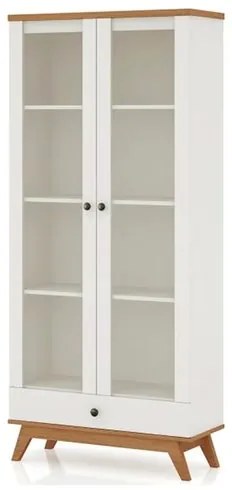 Estante Retro Joia 1 Gaveta 2 Portas Off White Freijó - 47477 Sun House