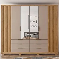 Guarda Roupa Casal Com 2 Espelhos 6 Portas Martin C01 Buriti/Fendi - M