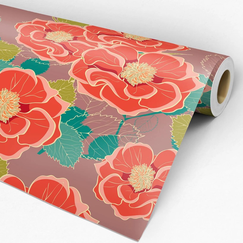 Papel de Parede Floral Colorido