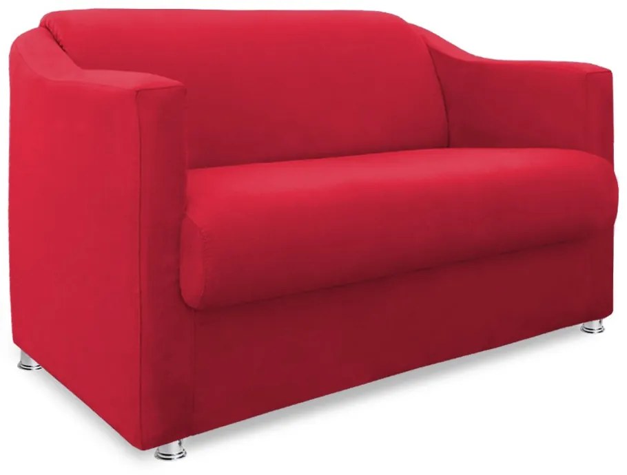 Namoradeira Cecilia 2 Lugares Suede Vermelho 1,20 m Decorativa Sala Recepção