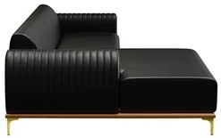 Sofá 245cm 4 Lugares com Chaise Esquerdo Pés Gold Molino B-159 Corano