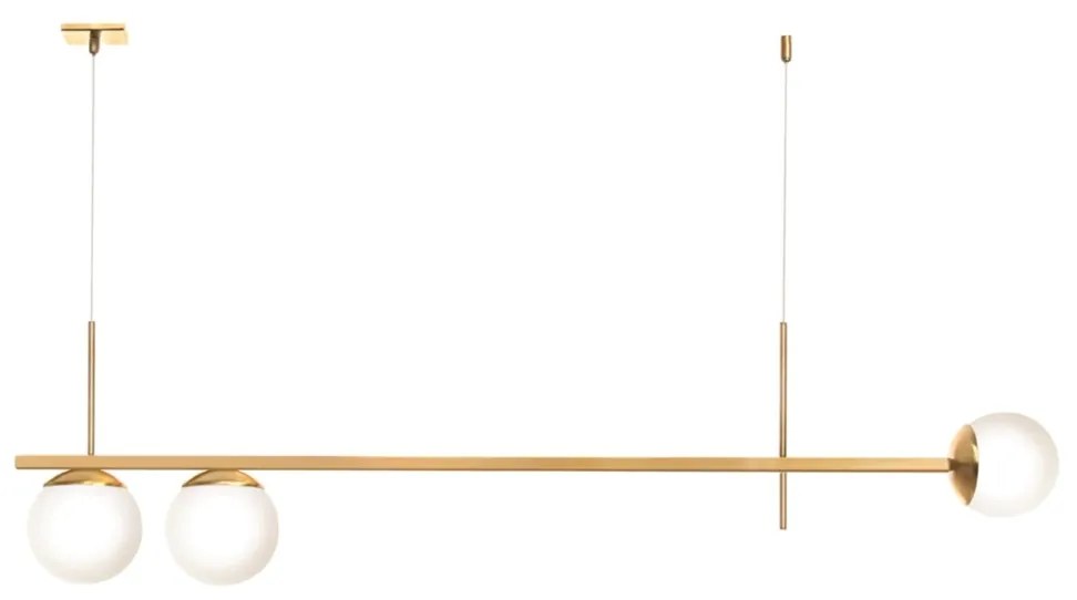Pendente Tooren Retangular Assimetrico 111,5X12X29Cm Globo Ø12Cm 03Xg9... (ONIX, FOSCO (Branco))
