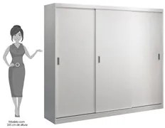 Guarda Roupa Casal 3 Portas de Correr Winter F04 Branco - Mpozenato