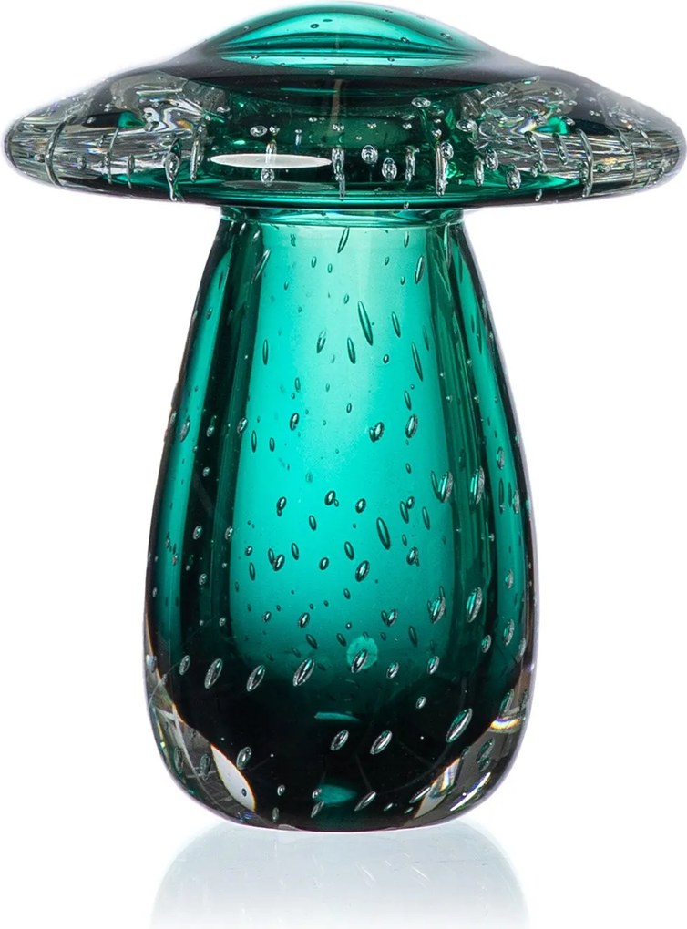 Cogumelo Decorativo em Murano M - Verde Folha Verde Folha