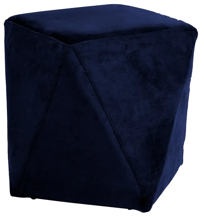 Puff Decorativo Sala de Estar Blois Veludo Azul Marinho G15 - Gran Belo