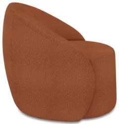 Poltrona Sala Giratória Redonda 91cm Steve Boucle Terracota I01 - Mpo