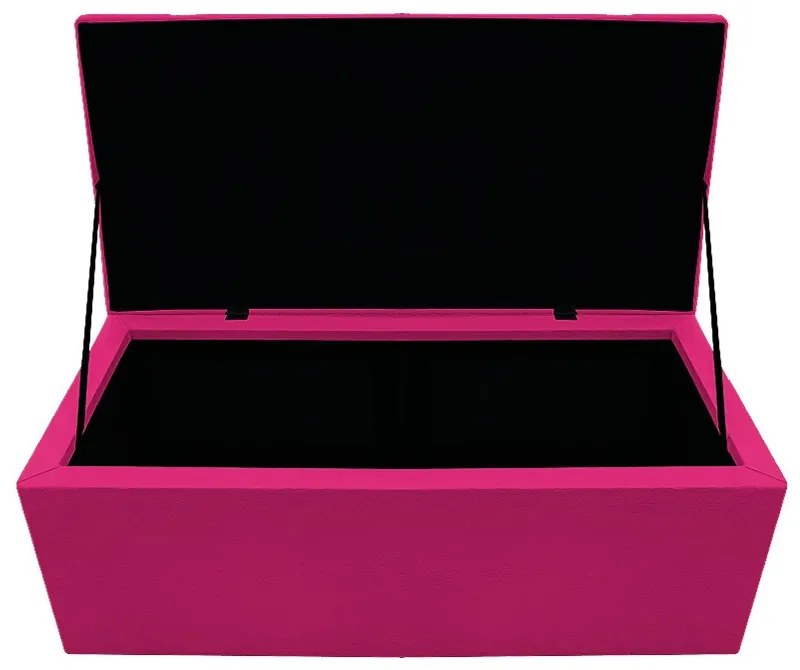 Recamier Baú Estofada Mel 90 cm Solteiro Com Capitonê  Suede Pink - ADJ Decor