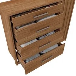 Cômoda 4 Gavetas e 1 Porta Ripada Pallas C01 Buriti/Fendi - Mpozenato