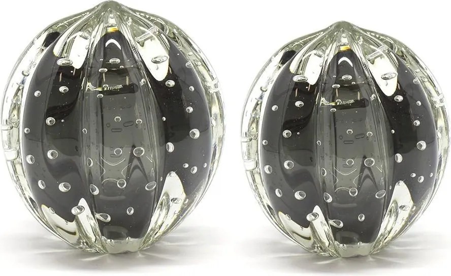 Kit Esferas Murano Senna P + M - Cinza Ônix  Ônix