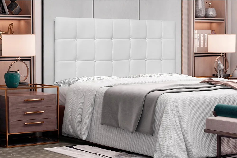 Painel Verona Para Cama Box King 195 cm Corino S04 - D'Rossi - Branco