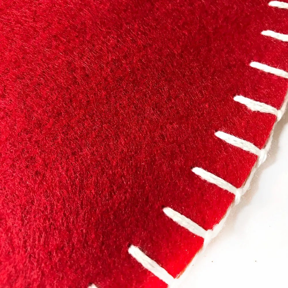 Jogo Americano Redondo de Natal 1 Unidade Tecido 35cm Rena Vermelho F04 - D'Rossi