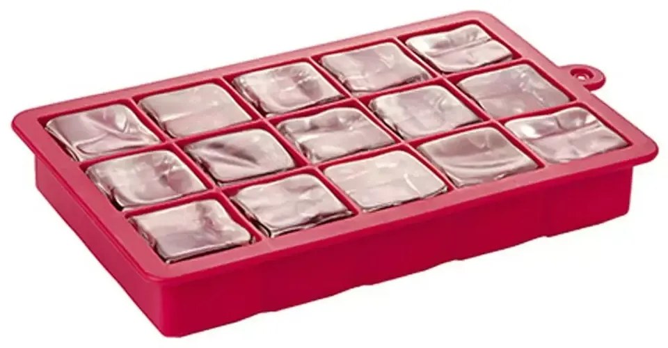 Forma de Gelo Pequeno Retangular - Vermelho