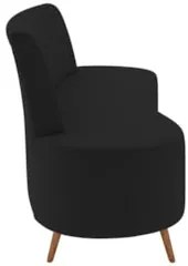 Sofá 2 Lugares para Sala Living 135cm Pés Palito Tamar Z08 Veludo Pret