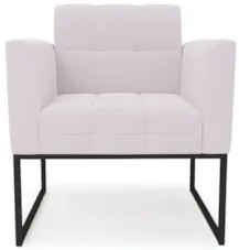 Poltrona Para Sala Base Industrial Preto Ana Bouclé Rosê - Ibiza