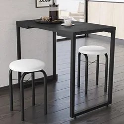 Conjunto Mesa de Cozinha Prattica Industrial 90cm com 2 Banquetas F02