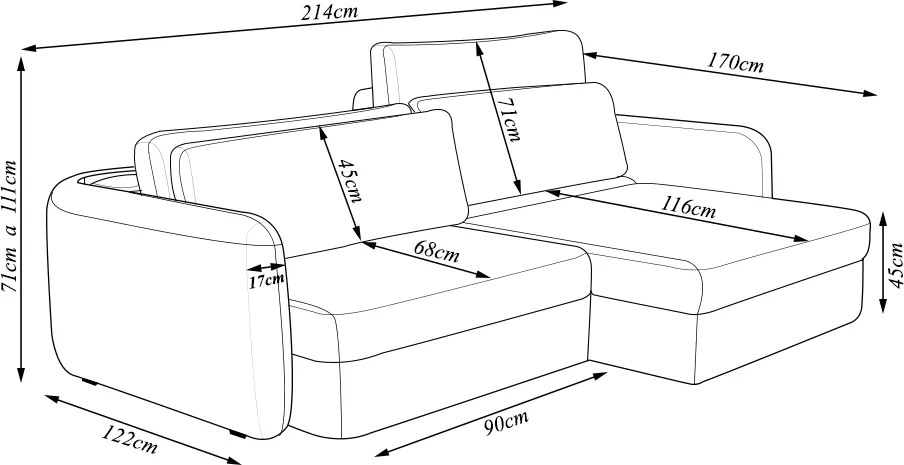 Sofá Cama Sala de Estar Bipartido 214cm Retrátil Caixa Zero Torrion Veludo Bege G93 - Gran Belo