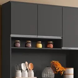 Kit Cozinha Compacta 105cm Com 6 Portas 1 Gaveta Márcia Cinza Escuro -