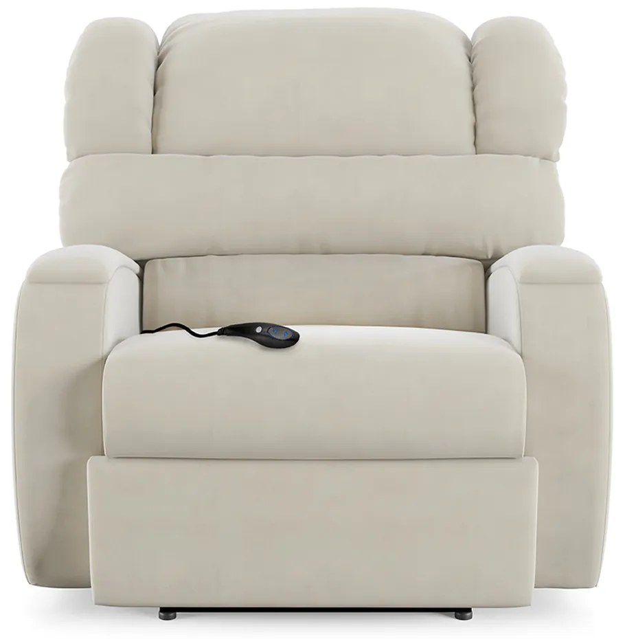 Poltrona do Papai Sala de Cinema Reclinável Kylie Controle Power Elétrico Veludo Bege G23