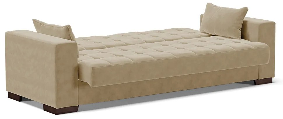 Sofá Cama Casal 3 Lugares 210cm Lisboa Suede Marrom Rato  D03 - D'Rossi