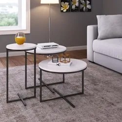Conjunto Mesas de Centro Volpi Branco - Artesano