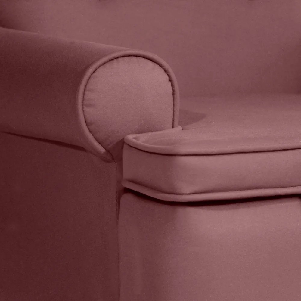 Poltrona da Vovó Lucy Decorativa Luxo Suede Rosê