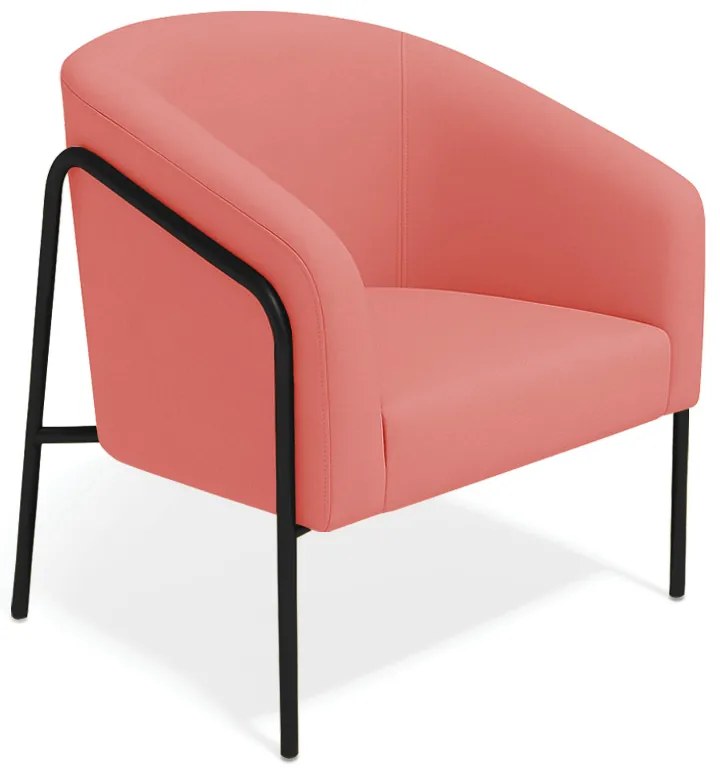 Poltrona Sala Industrial Alta Preto Stella Suede D03 - D'Rossi - Rose