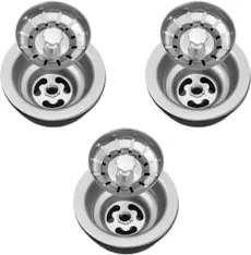 Válvula para Pia Kit 3 Aço Inox 3.1/2 G01 Cromado - Mpozenato