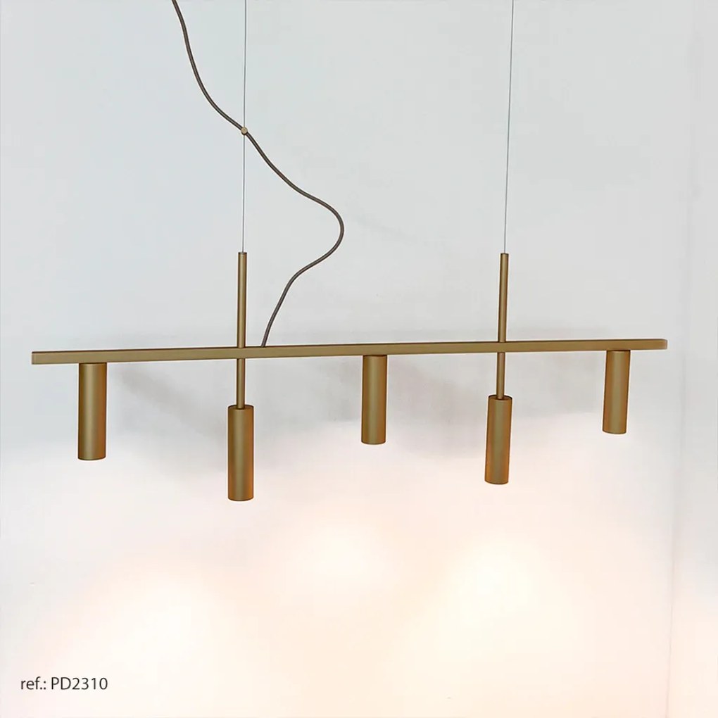 Pendente Retângular 101X3,8X44,5Cm Tubo Desalinhado Alumínio 5Xmr11 -... (CHAMPANHE)