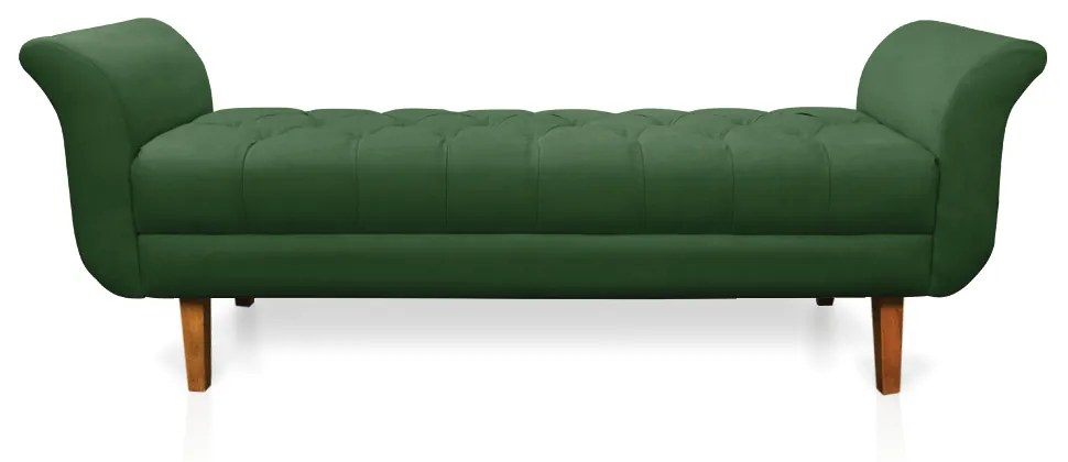 Recamier Olinda Suede 160 cm Pés Chanfrado Castanhos - D'Rossi - Verde