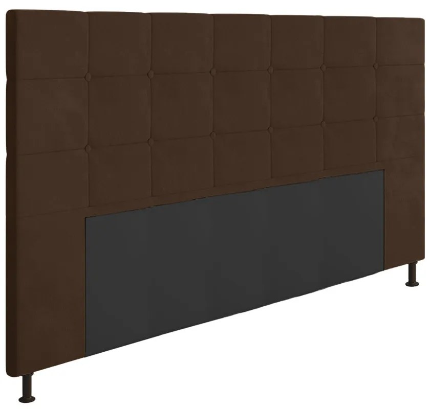 Cabeceira Stambul Para Cama Box King 195 cm Suede - D'Rossi - Marrom